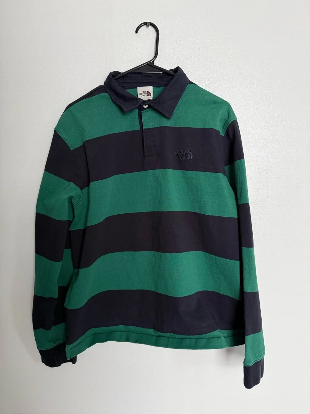 The North Face Men’s Green & Black Striped Rugby Polo